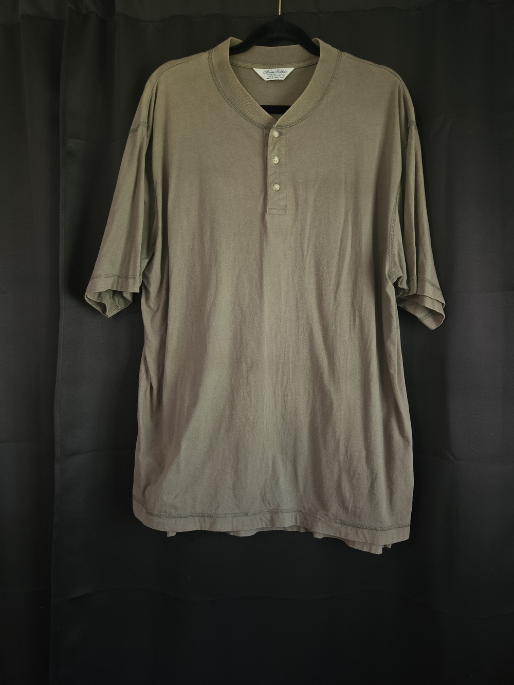 Vintage Brooks Brothers 90s Cursive Tag Henley Shirt L